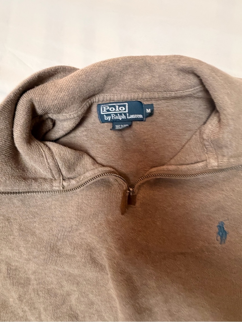 Ralph Lauren Brown Zip-Up Quarterneck Sweater - Picture 4 of 5